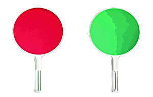 image of Paletta Moviera Rifrangente Bicolore Rosso-verde 30 CM