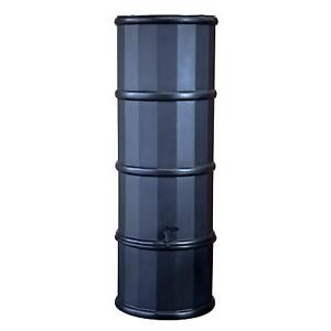image of Waterbutt, Black, 110 Litre Capacity Slimline - Decorative - Space Saving Easy