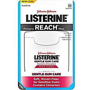 image of Listerine Gentle Gum Care Interdental Floss For Sensitive Gums, Oral Care, Mint, 50 Yards (pack of 4)