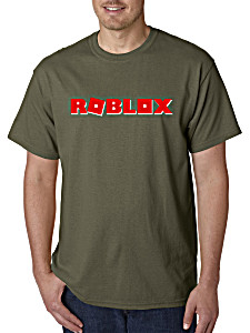 image of New Way 922 - Unisex T-shirt Roblox Logo Game Filled Large Military Green