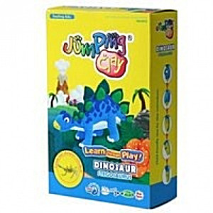 image of Jumping Clay Dinosaur - Stegosaurus Self-drying Modeling Clay 28 G + Dinosaur Skeleton + 5+