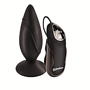 image of Vibratore Anale Stimolatore Plug Didlo Fallo Vibrante In Silicone Nero Anal Butt Black