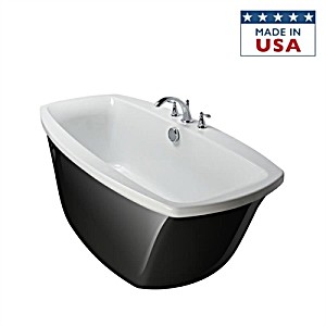 image of Jacuzzi Primo 66-in Black / White Acrylic Bathtub With Center Drain