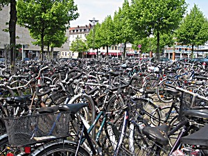 image of Canvas Print Chaos Parking Fray Confused Bicycles Stress Stretched Canvas 10 X 14