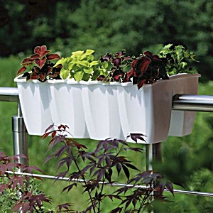 image of Balkonkiste Blumenkasten Balkonkasten Gelnderkasten L 590 Mm Weiss