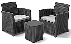 image of Allibert - Corona Balkonset - Met Luzon (opberg) Tafel - Grafiet