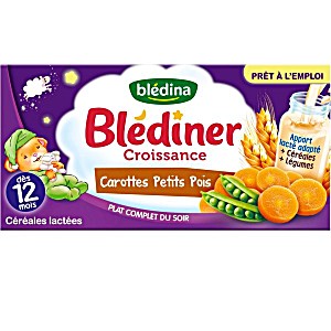 image of Bledina Blediner Carotte Petit Pois 2X25Cl