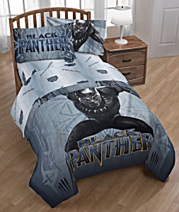 image of Black Panther Reversible Full / Twin Comforter and Full Sheet Set With Throw Bedding Collection