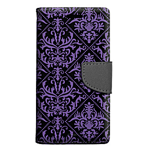 image of Samsung Galaxy Express Prime 3 Wallet Case - Damask Stunning Purple On Black Case