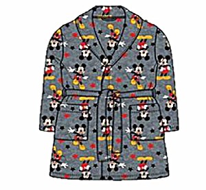 image of Toddler Minnie Mickey Mouse Holiday Robe Bathrobe Pajamas (3T)