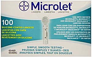 image of 4 Pack Bayer Microlet Generic Lancets 100 Per Box Each