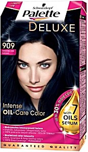 Coloration Permanente Palette Noir Bleuté 909 - Couverture Parfaite Des Cheveux Blancs, Fabriquée En France