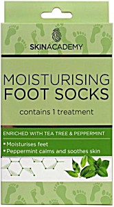 image of Skin Academy Moisturising Foot Socks Tea Tree & Peppermint 1PCS