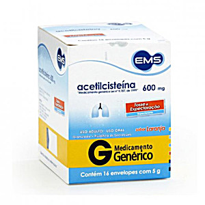 image of Acetilcisteina 600MG Com 1 Envelope Genrico Ems