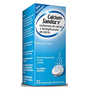 image of Calcium Sandoz F 500MG Com 10 Comprimidos Efervescentes