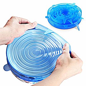 image of Orblue Silicone Stretch Lids, 6-pack of Various Sizes