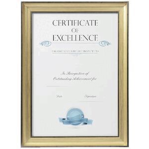 image of Certificate Frame A3 Black / Gold