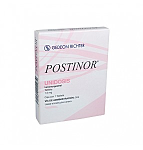 image of Postinor Levonorgestrel 1.5 MG Caja Con 1 Tabletas Unidosis Gedeon Richter 