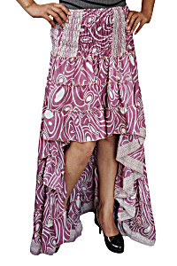 image of Mogul Full Flared High Low Skirt Swing Asymmetrical Tiered Boho Chic Halloween Belly Dance Skirts