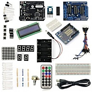 image of Sainsmart Leonardo R3 Kit For Arduino (1602CLD + Prototype Mini Breadboard + L293D Motor Drive Shield Included) With Tutorial Instruction Manual On Basic Arduino Projects