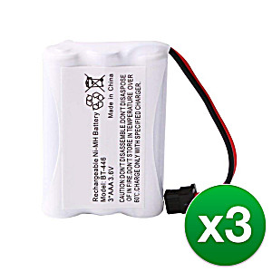 image of Replacement Battery For Uniden Tru9585-3 / TCX805 Cordless Phones - BT446 (800mah, 3.6V, Ni-mh) - 3 Pack