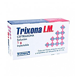 image of Ceftriaxona 1 G. Trixona Solucin Inyectable I. m. Bruluagsa