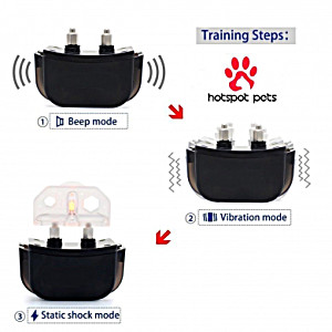 image of Hotspot Pets Wireless Rechargeable Dog Training Collar W / 100 Level Tone, Vibration & Shock