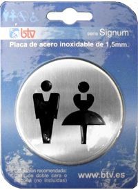 image of BTV Plate 'Sir / Madam' Inox 10 CM