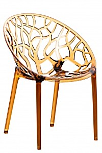 image of CLP Design Tuinstoel Crystal Bistrostoel - Stapelbare Stoel, Belastbaar Tot 160 KG, Weer- En Uv-bestendig - Amber