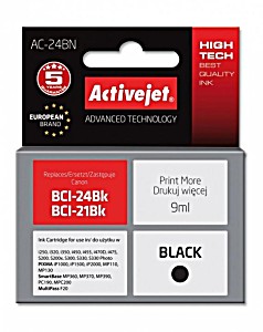 image of Activejet Ink For Canon Printer (bci24bk) Black