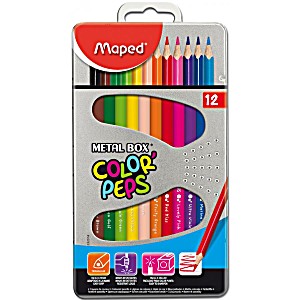 image of Colour Pencils Maped Color'peps Star Metal Box