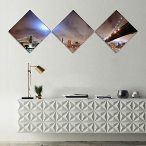image of Designart 'Lighted York City' Cityscape Photo Canvas Print - 3 Diamond