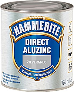 image of Hammerite Direct Aluzinc Metallic Finish Silver-grey - 750 ML. Hammerite Direct Aluzinc Metallic Finish Silver-grey - 750 ML.
