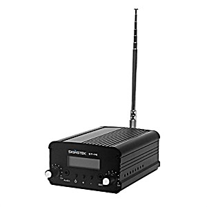 image of Signstek 7W 7C FM Transmitter Mini Radio Stereo Station PLL LCD With Antenna, Black