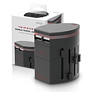 image of Elago Tripshell World Travel Adapter (built-in Dual Usb Ii)