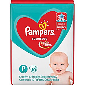 Fralda supersec pctinho ''p'' Pampers pc 10un (7501007498683)