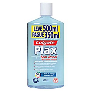 Enxag Bucal Colgate Plax Lv 500Ml Pg 350Ml S/Alcool Enxag Bucal S/Alcool (7891024130650)