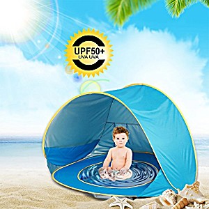 image of Luerme baby beach tent sun Shelter Cabana Pop up portable Shade pool uv protection infant Travel Crib Bed