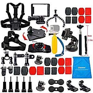image of Lifelimit Accessories Starter Kit For Gopro 4, Hero 3 / 2 / HD / Hero+ (wi-fi Enabled) LCD Black Silver Cameras