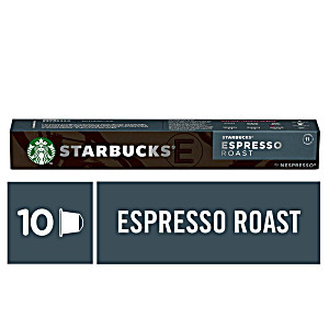 image of Starbucks By Nespresso, Espresso Dark Roast (10-count Single Serve Capsules, Compatible With Nespresso Original Line System)