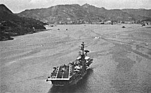 image of Framed Art For Your Wall the U. s. Navy Aircraft Carrier Uss Yorktown (CVS-10) Off Sasebo, Japan, In December 1964. Yorktown, 10X13 Frame