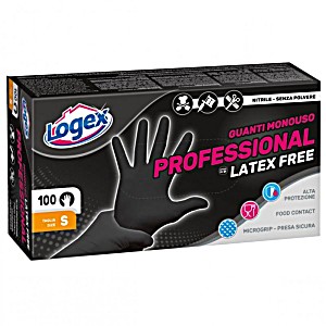 image of Logex 100 Black Nitrile Gloves Small