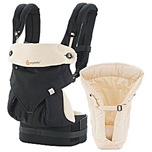 Upc Porte Bebe 360 4 Positions D Ergobaby Chamois Noir Avec Coussin Bebe Naturel