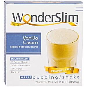 image of Wonderslim Meal Replacement Protein Shake Powder, Aspartame-free, Vanilla Cream (7CT)