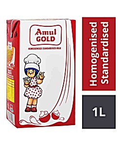 image of Amul Gold Homogenised Standardised Milk, 1 L Carton