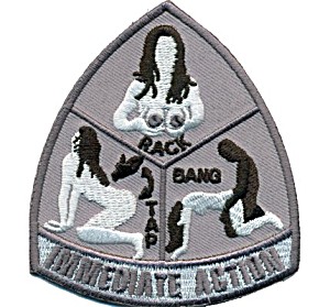 image of Immediate Action Tap Rack Bang Sex Badabing Military Rocker Biker Iron On Patch Badge
