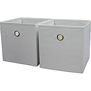 image of Mainstays Collapsible Fabric Cube Storage Bins (10.5 X 10.5), Set of 2, Multiple Colors