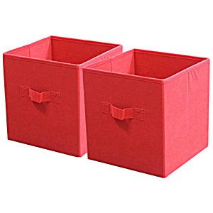 image of Mainstays Collapsible Fabric Cube Storage Bins (10.5\ X 10.5\), Set of 2, Multiple Colors