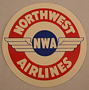image of Original Vintage Northwest Airlines Luggage Decal Dec-0132