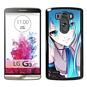 image of LG G3 Case,heki Kiri Vocaloid Hatsune Miku Girl Bangs Tie Black High Quality LG G3 Screen Phone Case Unique And Popular Design
